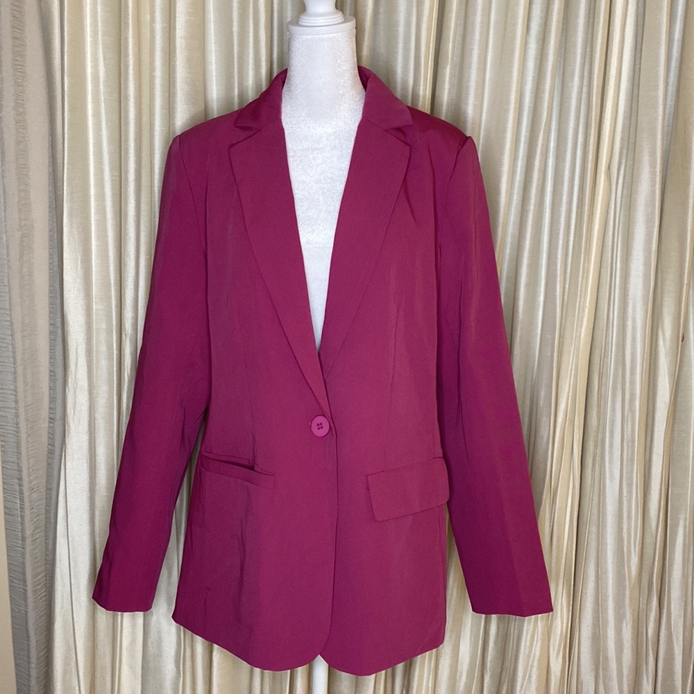 Women’s Menswear Blazer Fuchsia - Picture 3 of 15